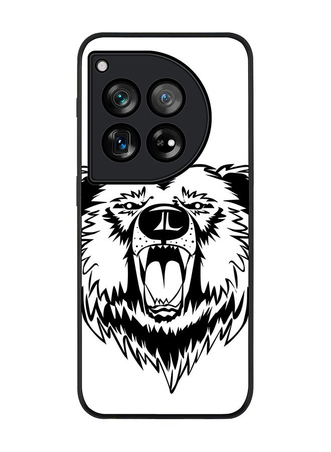 Stylizedd Rugged Black Edge Case for OnePlus 12, Slim fit Soft Case Flexible Rubber Edges Anti Drop TPU Gel Thin Cover -  Grizzly Bear - Image 1