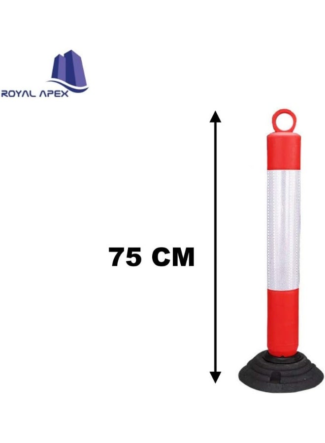 Royal Apex Rebound Flexible 75 Cm Road Traffic Safety Knock Down High Quality Pvc Bollards Spring Portable Flexi Bollards Warning Post With Reflective Tape Pack Of 2 - Image 2
