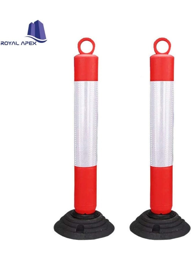 Royal Apex Rebound Flexible 75 Cm Road Traffic Safety Knock Down High Quality Pvc Bollards Spring Portable Flexi Bollards Warning Post With Reflective Tape Pack Of 2 - Image 3