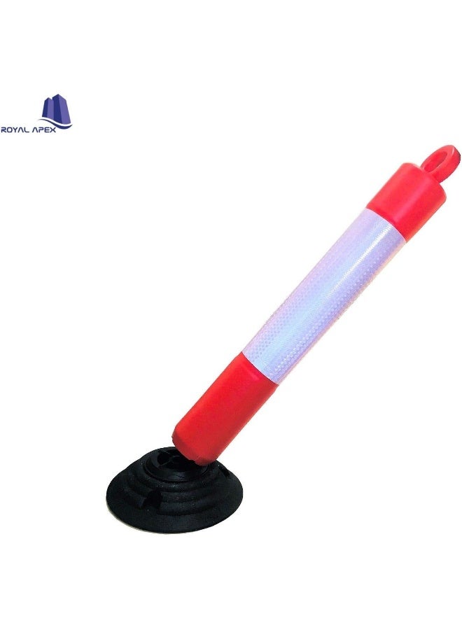 Royal Apex Rebound Flexible 75 Cm Road Traffic Safety Knock Down High Quality Pvc Bollards Spring Portable Flexi Bollards Warning Post With Reflective Tape Pack Of 2 - Image 5