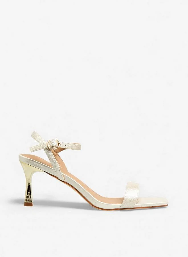 Flora Bella By Shoexpress IVORY Flora Bella Women Flared Heel Sandals for Women | Best Price UAE