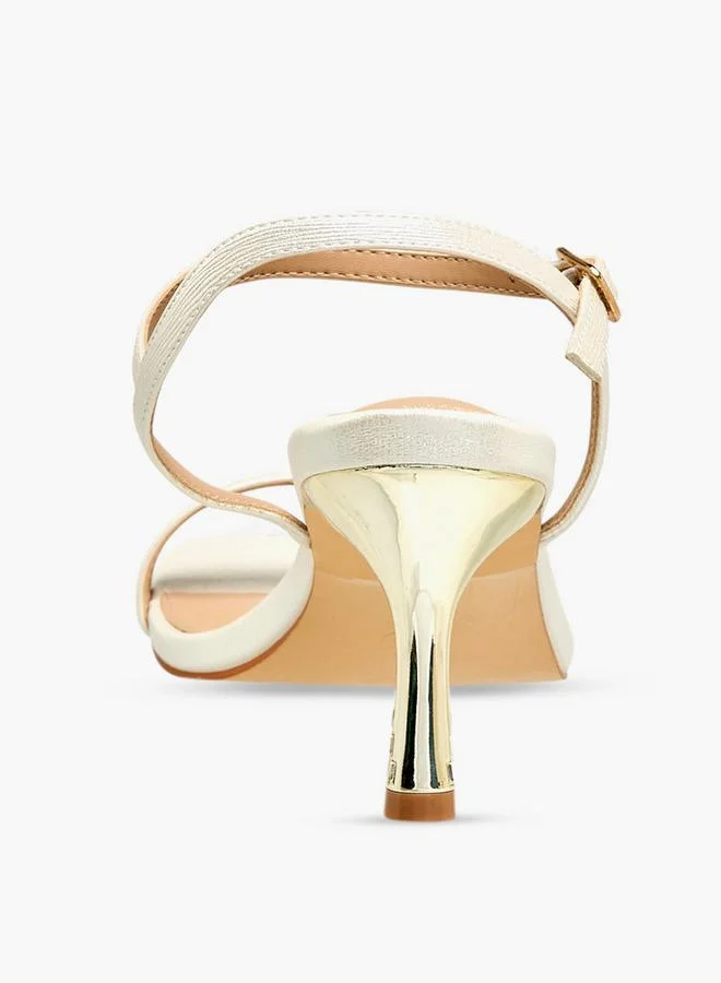 Flora Bella By Shoexpress IVORY Flora Bella Women Flared Heel Sandals for Women | Best Price UAE