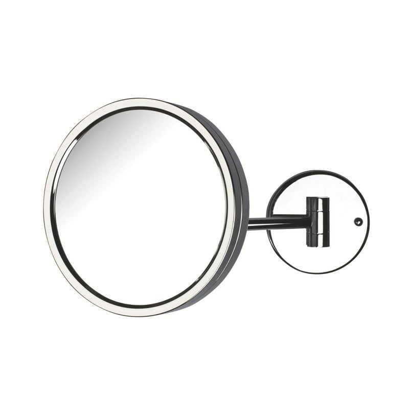 Jerdon Wall Mount Chrome Finish Makeup Mirror  5X Magnification  85 Diameter  Extends 115  Model JD13C