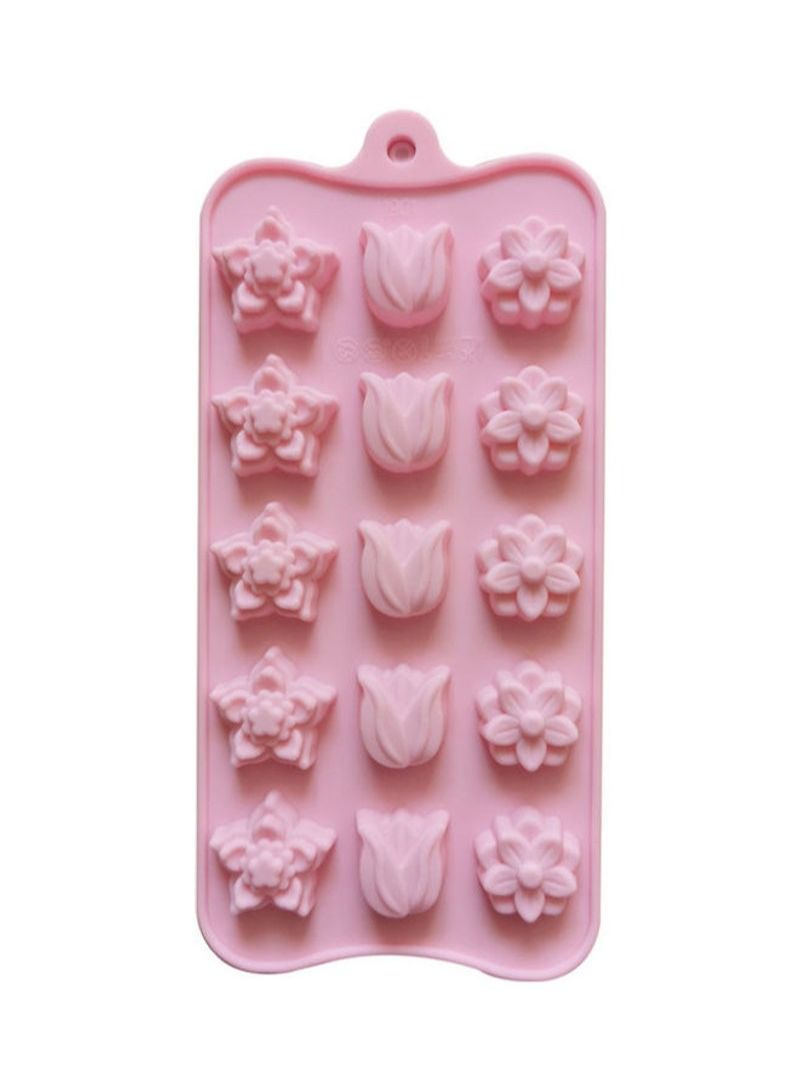 NIBEMINENT Tulip Flower Shaped Chocolate Mold Pink 21 x 10cm