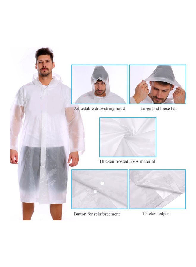 Halamodo Tranparent Unisex Hooded Rain Poncho Waterproof Raincoat Jacket,EVA Rain Coats,Foldable Technical Soft Shell, Lightweight Reusable Raincoat for Adults - Image 3