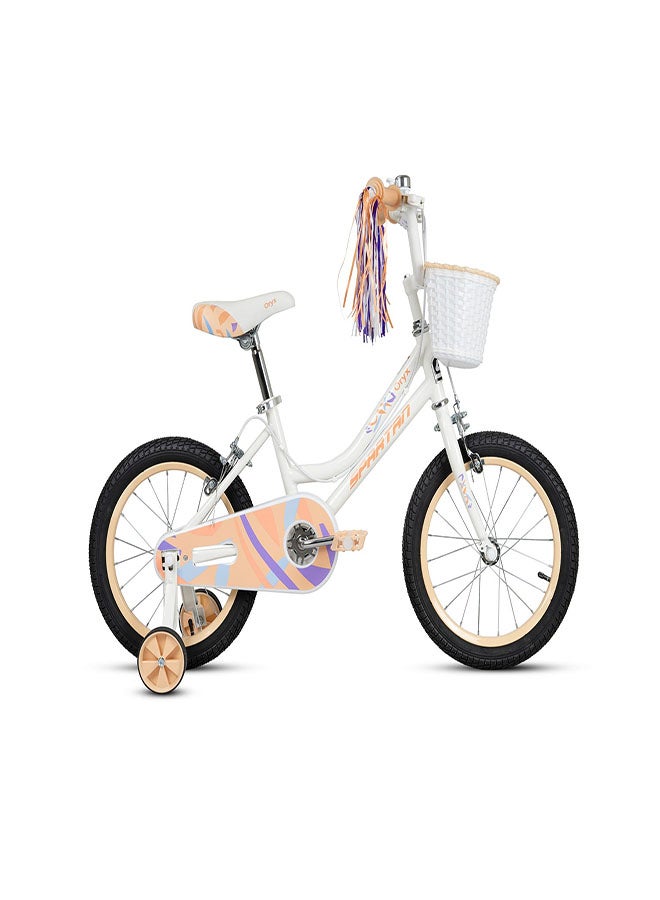 Spartan Orxy Kids Bike | 16 Inch Wheel Size With Training Wheels | Single Speed | Light Peach Color - Image 1