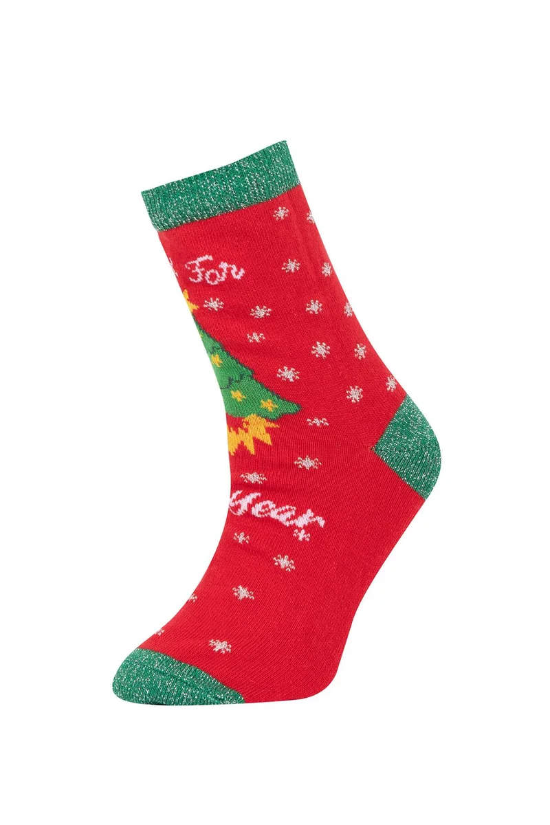 ديفاكتو Girl Christmas Themed 2 Piece Cotton Long Socks