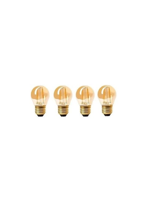 Antique Gold G45 LED Bulbs 4W Edison, LED Ball Filament Bulb Super Warm Light 2200K, Non-Dimmable Antique Gold E27 Amber Glass, 4pcs.