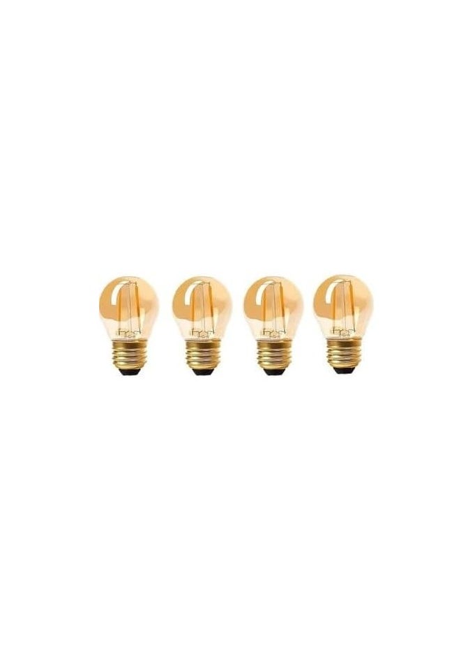 Generic - Antique Gold G45 LED Bulbs 4W Edison, LED Ball Filament Bulb Super Warm Light 2200K, Non-Dimmable Antique Gold E27 Amber Glass, 4pcs. - Image 1