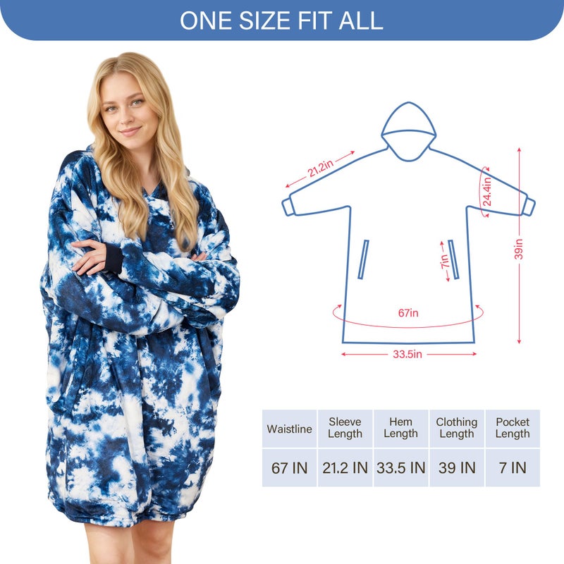 LetsFunny Blanket Hoodie Oversized Wearable Sherpa Fleece Blanket Sweatshirt Super Soft Warm Cozy with Giant Pocket for Women Men Adults Teenagers Kids  One Size Fits All - Image 3