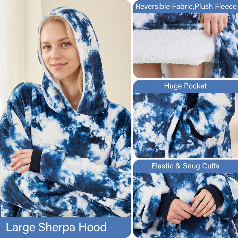 LetsFunny Blanket Hoodie Oversized Wearable Sherpa Fleece Blanket Sweatshirt Super Soft Warm Cozy with Giant Pocket for Women Men Adults Teenagers Kids  One Size Fits All - Image 4