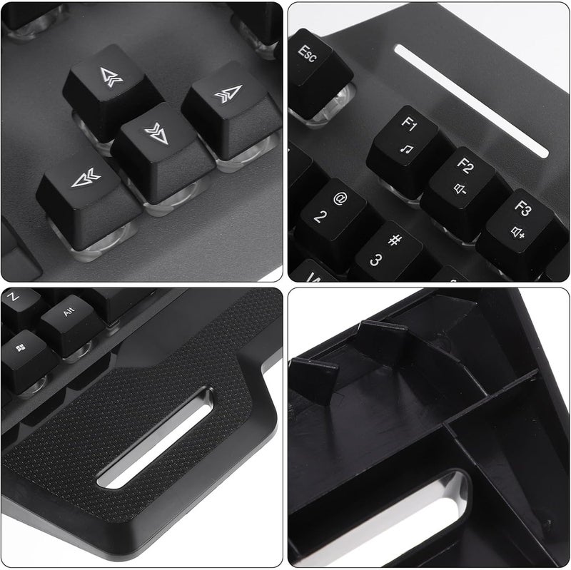 لوحة مفاتيح الألعاب USB السلكية من ULTECHNOVO مع إضاءة خلفية LED، تصميم مريح بحجم كامل 104 مفتاح لمستخدمي الكمبيوتر والاستخدام المكتبي - Image 3