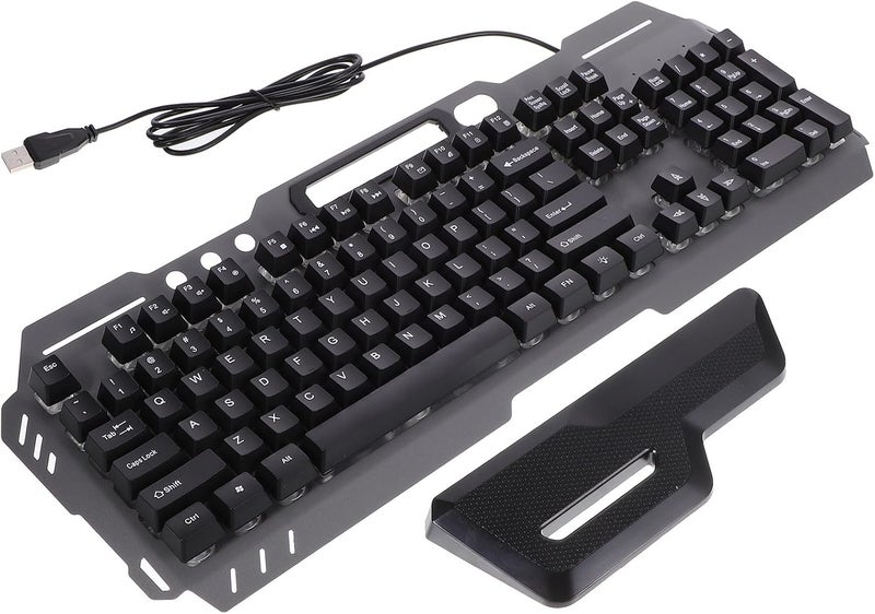 لوحة مفاتيح الألعاب USB السلكية من ULTECHNOVO مع إضاءة خلفية LED، تصميم مريح بحجم كامل 104 مفتاح لمستخدمي الكمبيوتر والاستخدام المكتبي - Image 1