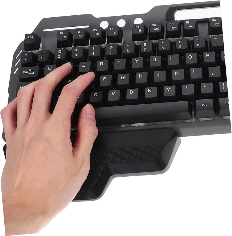 لوحة مفاتيح الألعاب USB السلكية من ULTECHNOVO مع إضاءة خلفية LED، تصميم مريح بحجم كامل 104 مفتاح لمستخدمي الكمبيوتر والاستخدام المكتبي - Image 4