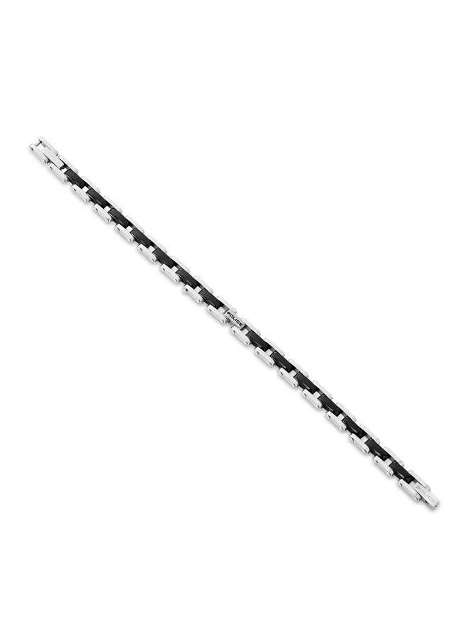 Police Chaine Silver Black Link Chain Stainless Steel Bracelet for Men