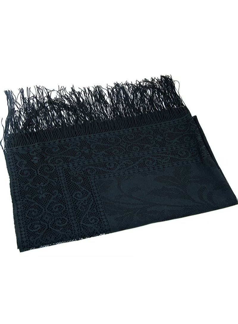 Cylinder Boxed Set - With Pearl Rosary - Tulle Shawl - Black Color - Image 2