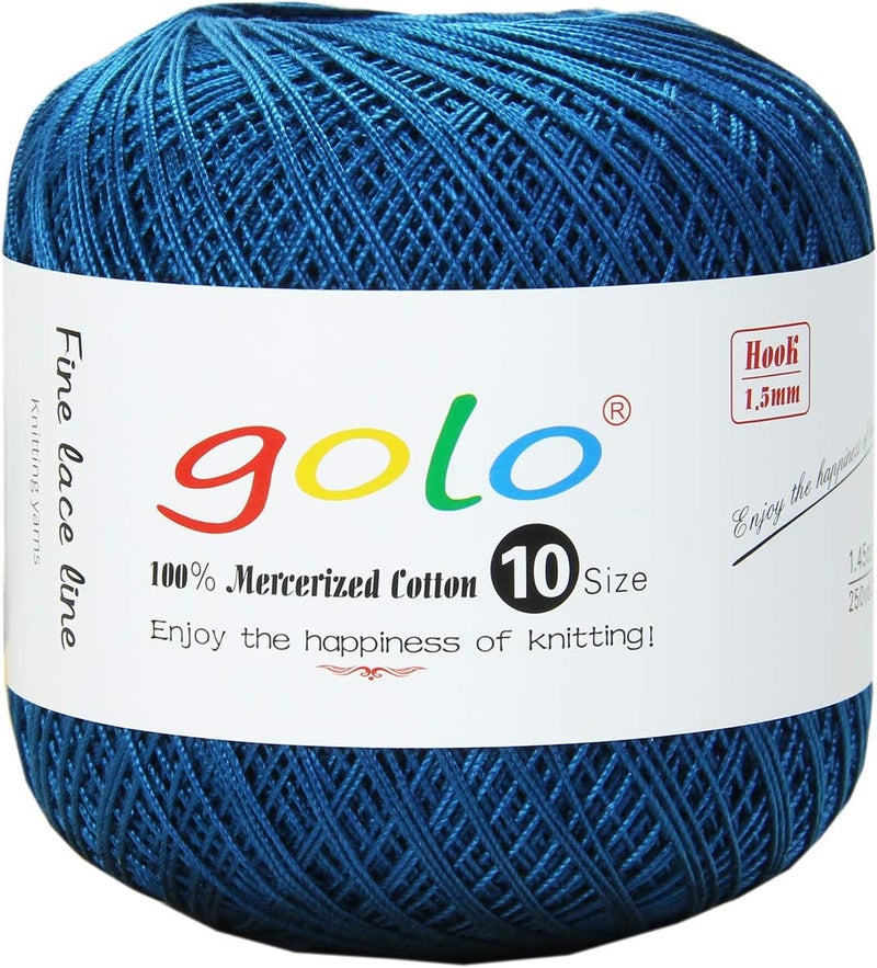Golo Cotton Yarn for Crocheting Cotton Thread Yarn for Crochet (Indigo-434) - Image 1