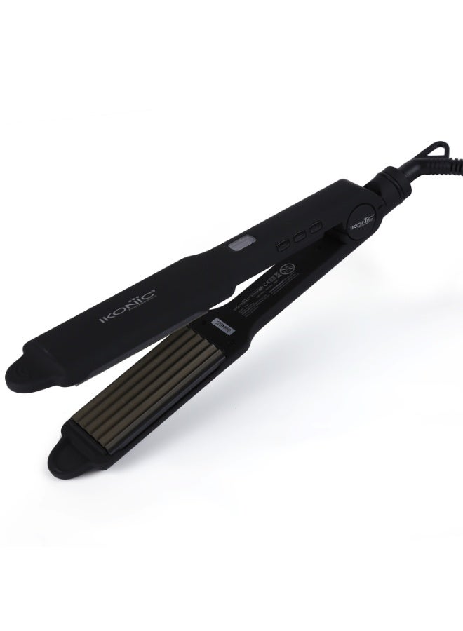 أي كونيك جهاز تمويج الشعر أيكونيك بروفيشنال S9+ باللون الأسود – صفائح عريضة من السيراميك والتورمالين، بدرجة حرارة قابلة للتعديل حتى 230°، مناسب لجميع أنواع الشعر - Image 1