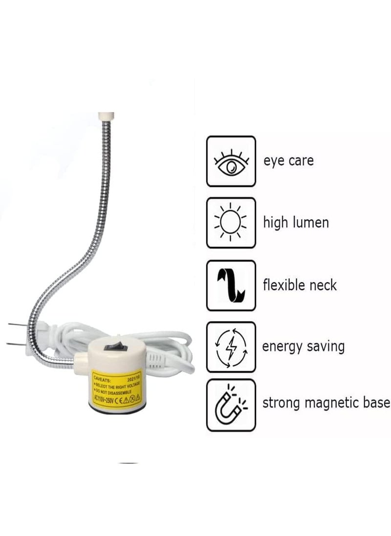 JEFFY JEFFY Alloy Sewing Machine Light 20 LEDs Lamp with Flexible Gooseneck Magnetic Mounting Base Working Lamp for Home Study Night Work Workbench Lathe Drill Presses 3D Printer Pack of 1 Blue  - Image 3