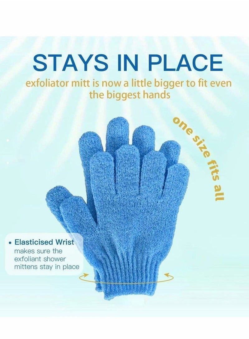 Loquat 4 Pairs Exfoliating Gloves - Premium Scrub Wash Mitt for Shower,Spa,Massage and Body Scrubs - Spa Exfoliation Accessories For Men and Women - Image 3