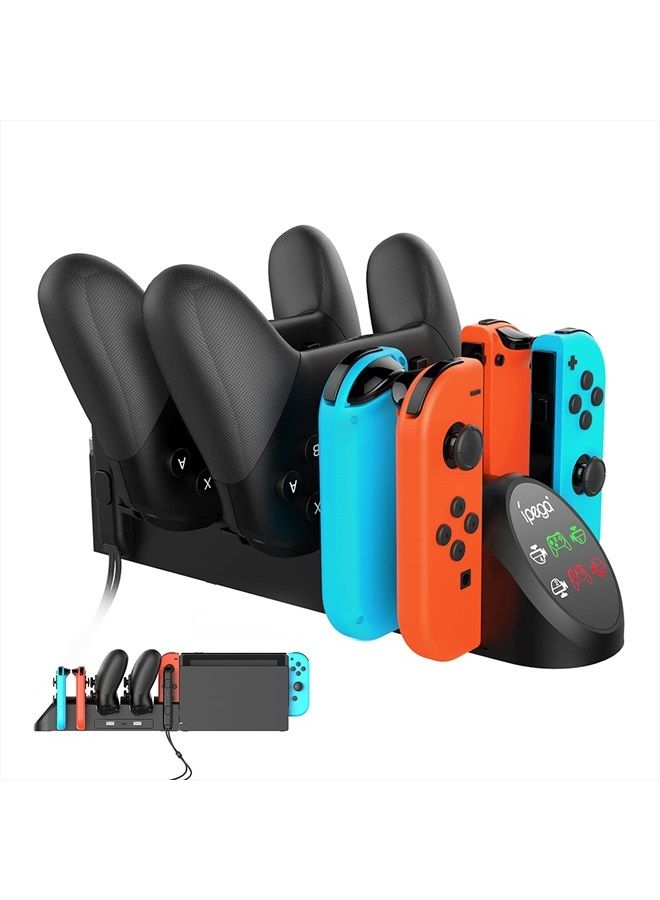 FastSnail Charging Dock Compatible with Nintendo Switch Pro Controllers and for Joy Cons & OLED Model for Joycon,Multifunction Charger Stand for Switch with 2 USB 2.0 Plug and 2.0 Ports - Image 1