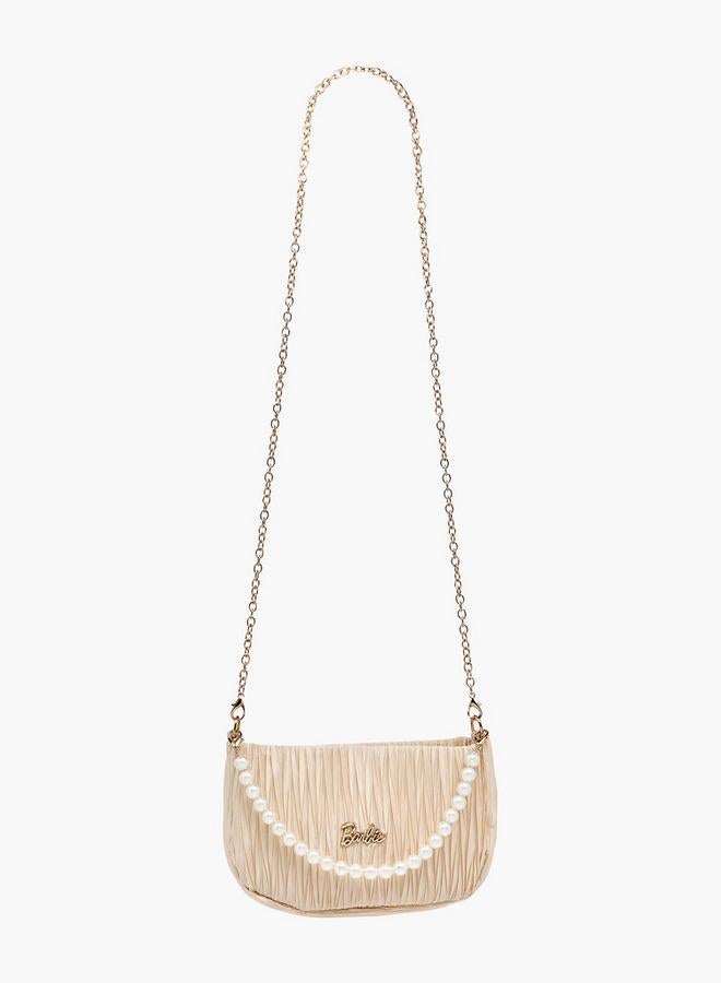 Barbie Pleated Crossbody Bag with Pearl Handle - Image 3