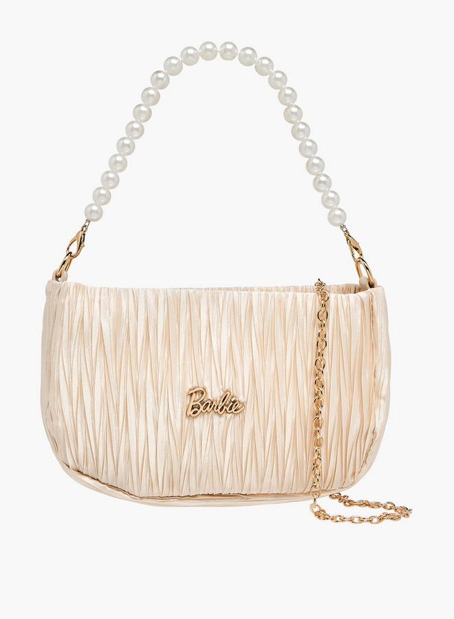 Barbie Pleated Crossbody Bag with Pearl Handle - Image 1