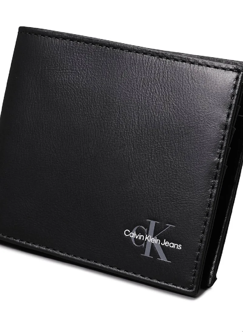 Calvin Klein Jeans Men's Leather Billfold Wallet, Black - Leather