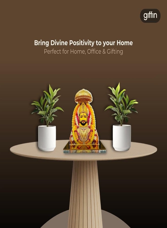 Giffin Khatu Shyam Ji Acrylic Tabletop Idol | Shyam Baba Religious Showpiece for Home Temple & Office Desk | Spiritual Gift & Devotional Décor (Khatu Shyam Ji Idol, Medium) - Image 5