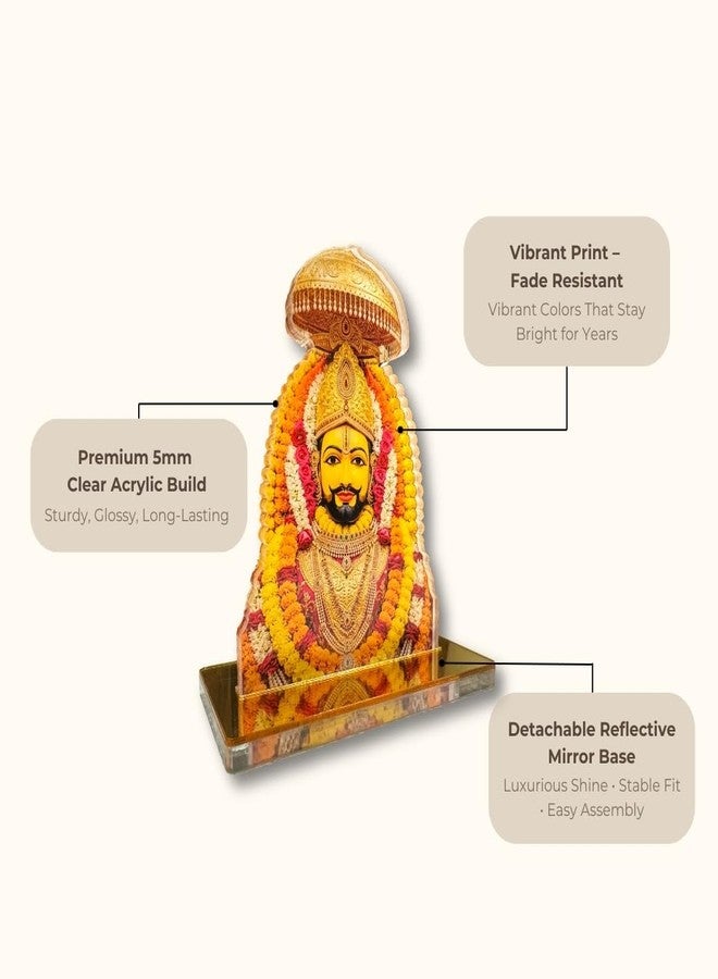 Giffin Khatu Shyam Ji Acrylic Tabletop Idol | Shyam Baba Religious Showpiece for Home Temple & Office Desk | Spiritual Gift & Devotional Décor (Khatu Shyam Ji Idol, Medium) - Image 4