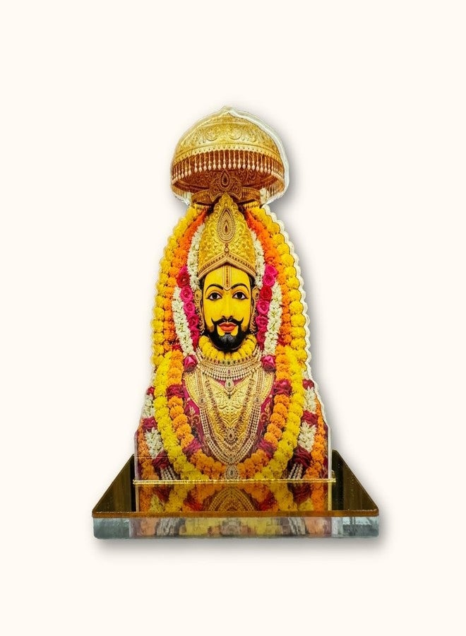 Giffin Khatu Shyam Ji Acrylic Tabletop Idol | Shyam Baba Religious Showpiece for Home Temple & Office Desk | Spiritual Gift & Devotional Décor (Khatu Shyam Ji Idol, Medium) - Image 2