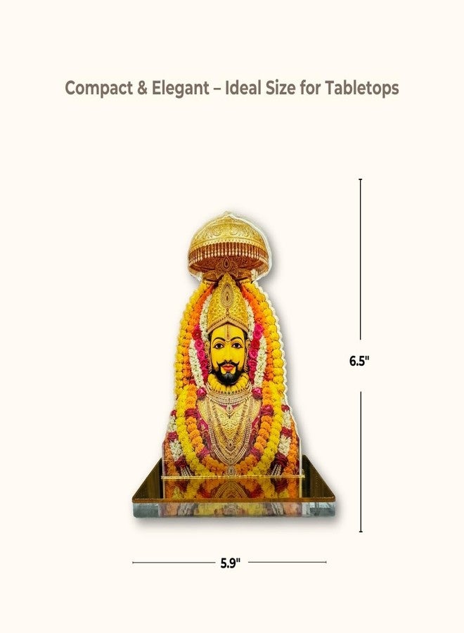 Giffin Khatu Shyam Ji Acrylic Tabletop Idol | Shyam Baba Religious Showpiece for Home Temple & Office Desk | Spiritual Gift & Devotional Décor (Khatu Shyam Ji Idol, Medium) - Image 3