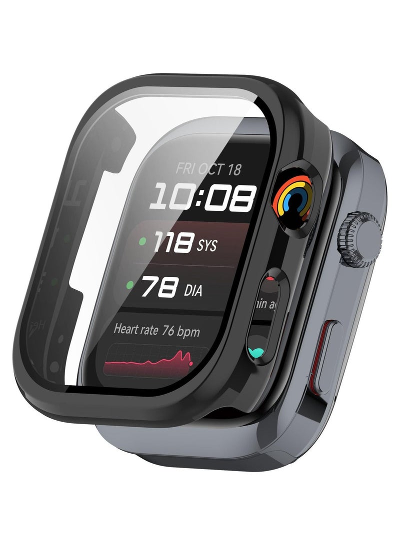 Case with Screen Protector for Huawei Watch D2 Ultra Slim Hard PC Full Coverage Proctective Case Lightweight Shockproof Anti-Scratch Bumper Cover with Tempered Glass (Black) - Image 1