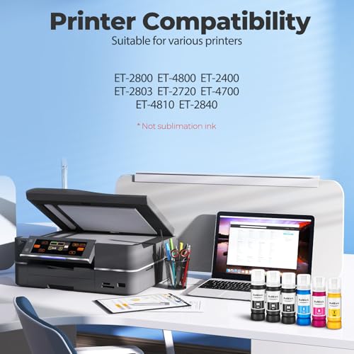 DEEIYUER Compatible for EPT522 Ink Refill Bottles ET-2800 ET-4800 ET-2400 ET-2803 Compatible for Eco Tank EPT522 Ink Bottles Use for Eco Tank ET-2400 ET-2720 ET-2800 ET-2803 ET-4800 ET 2800 ET 4800 Printers - Image 2