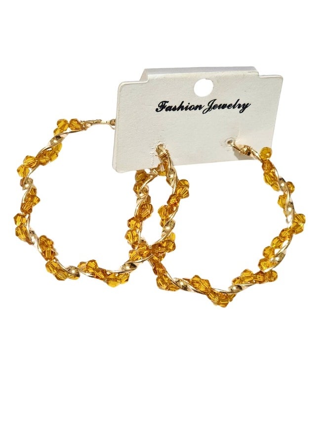 Generic - Circular gold tone earrings - Image 1