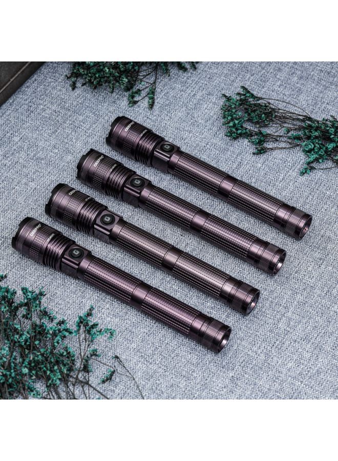 GEEPAS Zoomable LED Flashlight Pack of 4 | 7W Laser High-Power LEDs| 5000mAh Battery10 Hours Continuous Working with Aluminum Alloy Housing| Type C Charging GFL4639N Black - Image 5