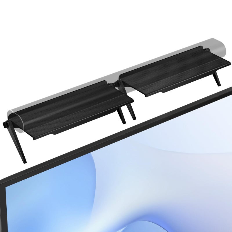 WALI Soundbar Mount, No Drilling TV Top Shelf Fits Most of Sound Bars, Adjustable Sound Bar Holder for Samsung, Sony, LG, Bose, 23.6"x4.7" Floating TV Shelf (TSP002-2B),1 Pair, Charcoal Black - Image 1