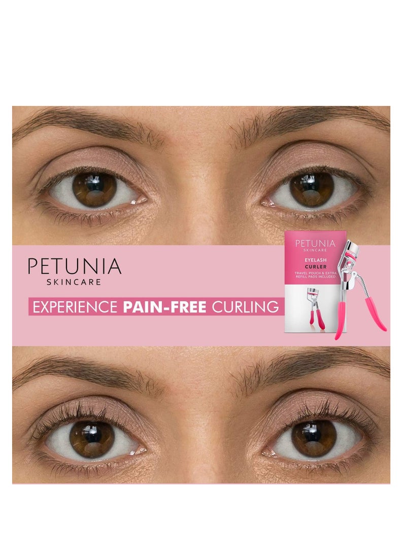 Petunia Skincare Silicone Eyelash Curler with Refill Pads & Satin Pouch - Image 3