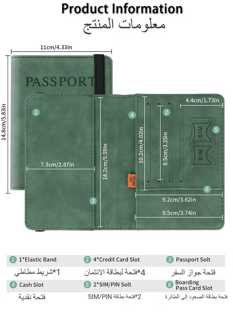 2 Pack Passport Holder for Travel Essentials, Passport Wallet Cover Case for Travel Must Haves Accessories,Passport Book Holders for Women and Men Black - Image 3