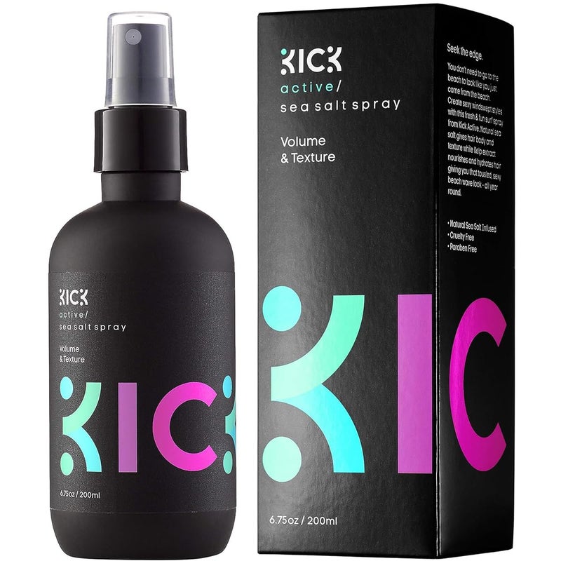 Kick Sea Salt Spray for Men's Hair - 200ml - Light Hold Texturizing Spray for Beachy Waves, Surfer Style and All-Day Fullness - Natural Finish for Thick, Wavy or Fine Hair - Image 1