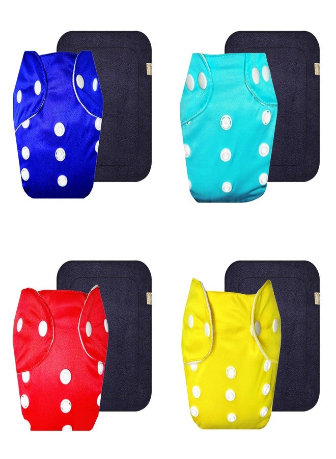 حفاضات قماشية دمبلدو لايت مع حشوة سوداء (عبوة من 4) | ملائمة تمامًا | وسادة ماصة من 6 طبقات | سهلة التنظيف | مثالية للأطفال الصغار | من 3 أشهر إلى سنتين | للجنسين - Image 1