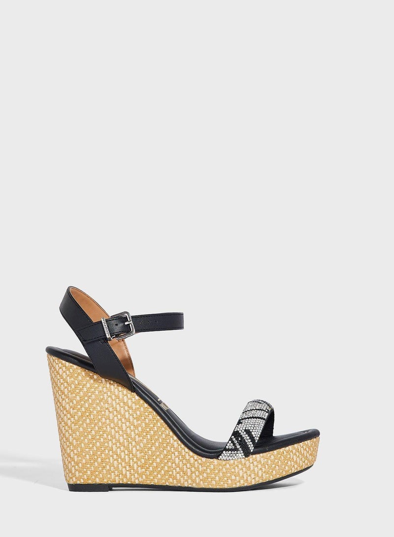VIZZANO Ellie Ankle Strap High Heel Wedge Sandals - Image 1