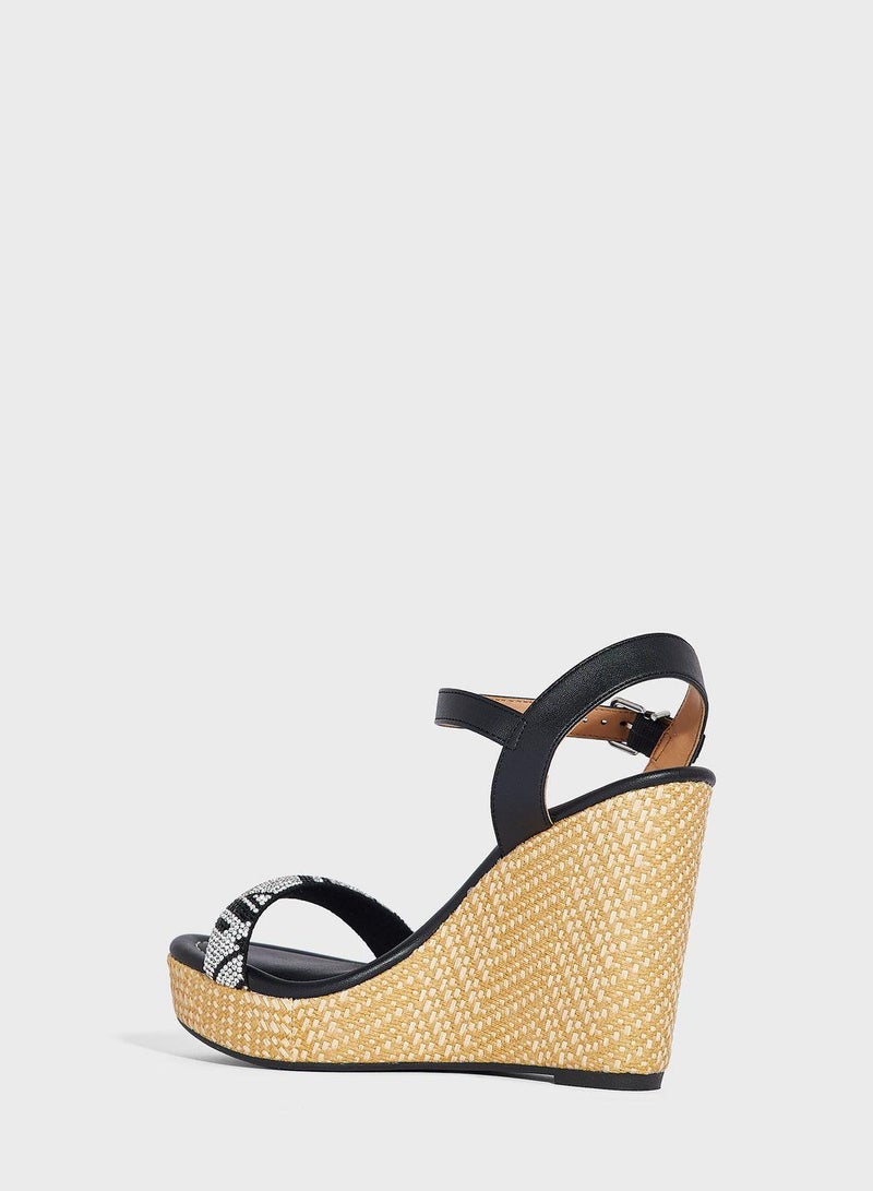 VIZZANO Ellie Ankle Strap High Heel Wedge Sandals - Image 3