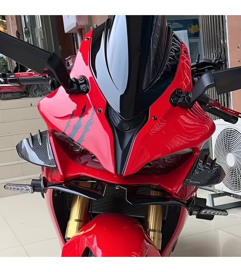 2pcs Red Motorcycle Claw Scratch Racing Head Helmet DIY Sticker Decal 16.54x14.02inch - Image 4