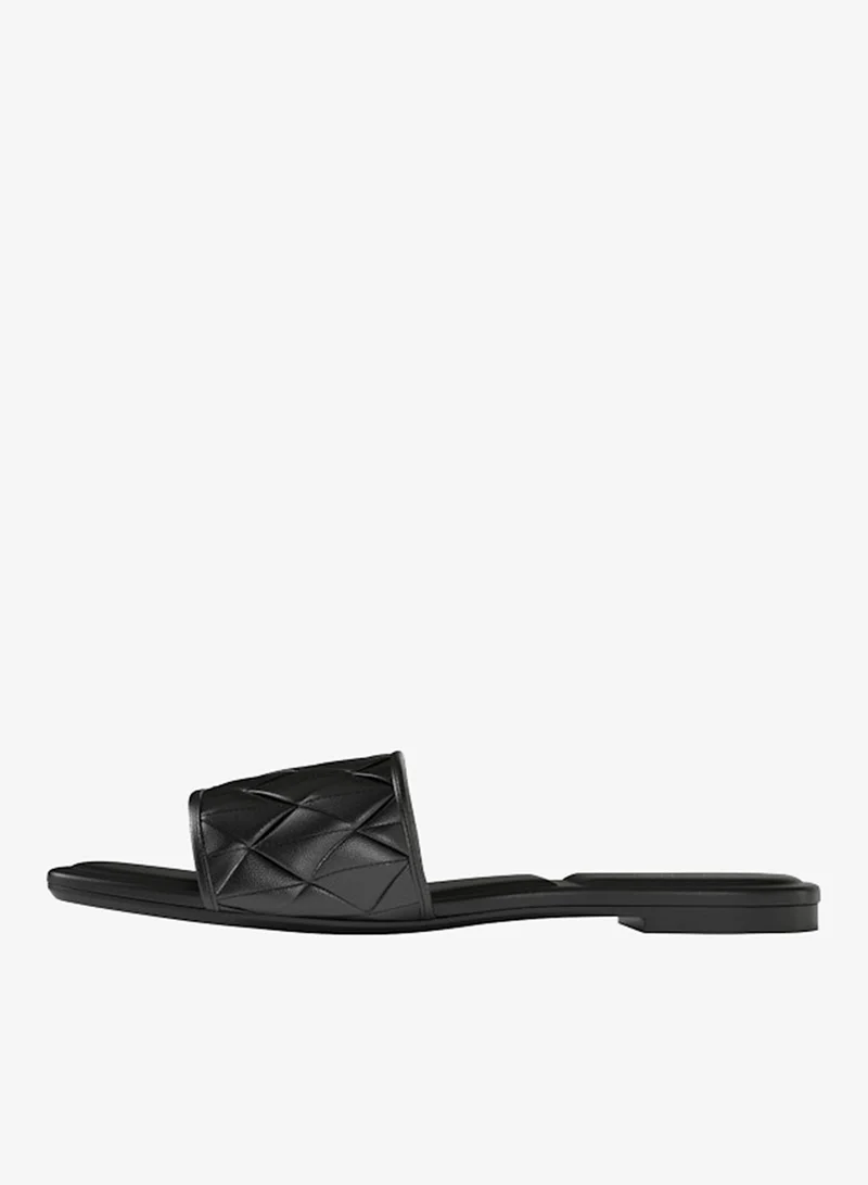 Calvin Klein Triple Black Woven Strap Flat Sandals for Women | Best Price UAE