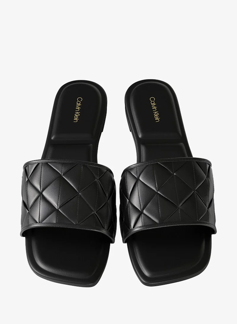 Calvin Klein Triple Black Woven Strap Flat Sandals for Women | Best Price UAE