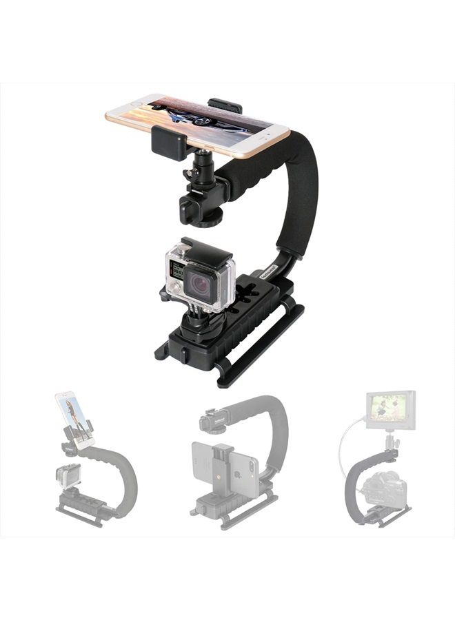 Fantaseal 4in1 DSLR/ Mirrorless /Action Camera +Camcorder +Smartphone Stabilizer Holder We-media Youtube Vlog Low Position Video Rig Mount Fit for GoPro Sony DJI OSMO ACTION Nikon Canon iPhone Samsung - Image 1