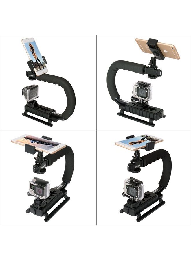 Fantaseal 4in1 DSLR/ Mirrorless /Action Camera +Camcorder +Smartphone Stabilizer Holder We-media Youtube Vlog Low Position Video Rig Mount Fit for GoPro Sony DJI OSMO ACTION Nikon Canon iPhone Samsung - Image 3