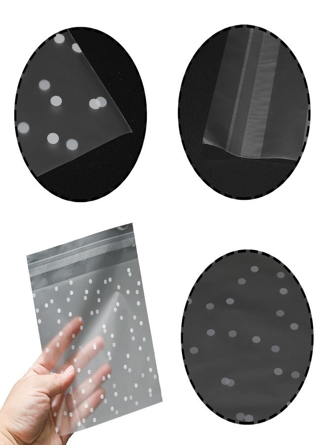 Funstreet 200 Pcs 5.5x5.5" Self Sealing Cellophane Bags, White Polka Dot - Image 3