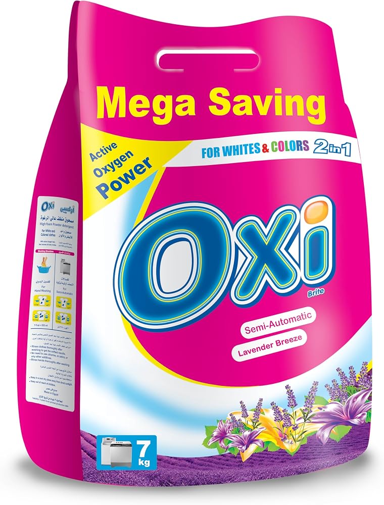 Oxi Laundry Detergent Powder for Regular Washing Machines Lavender Scent 7 Kg